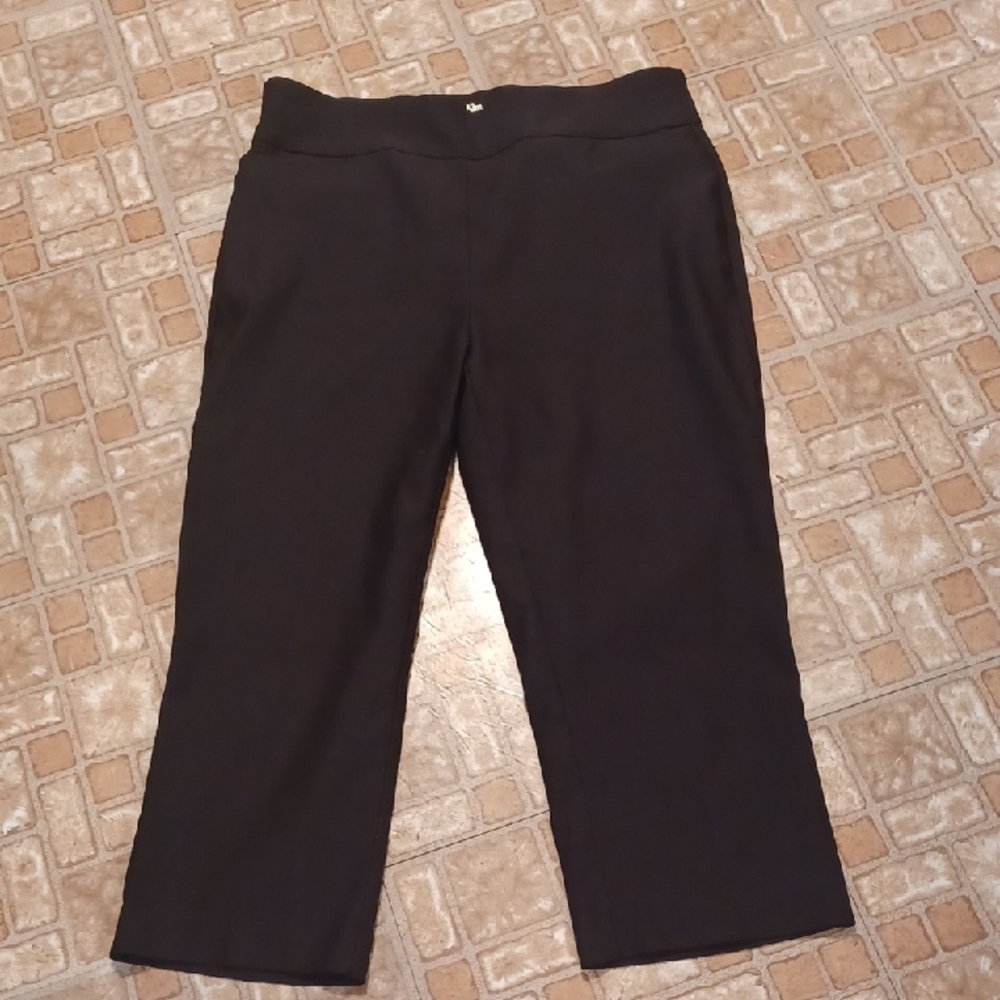 Kim Rogers Black Ankle Cropped Pants Tummy Control Size 10